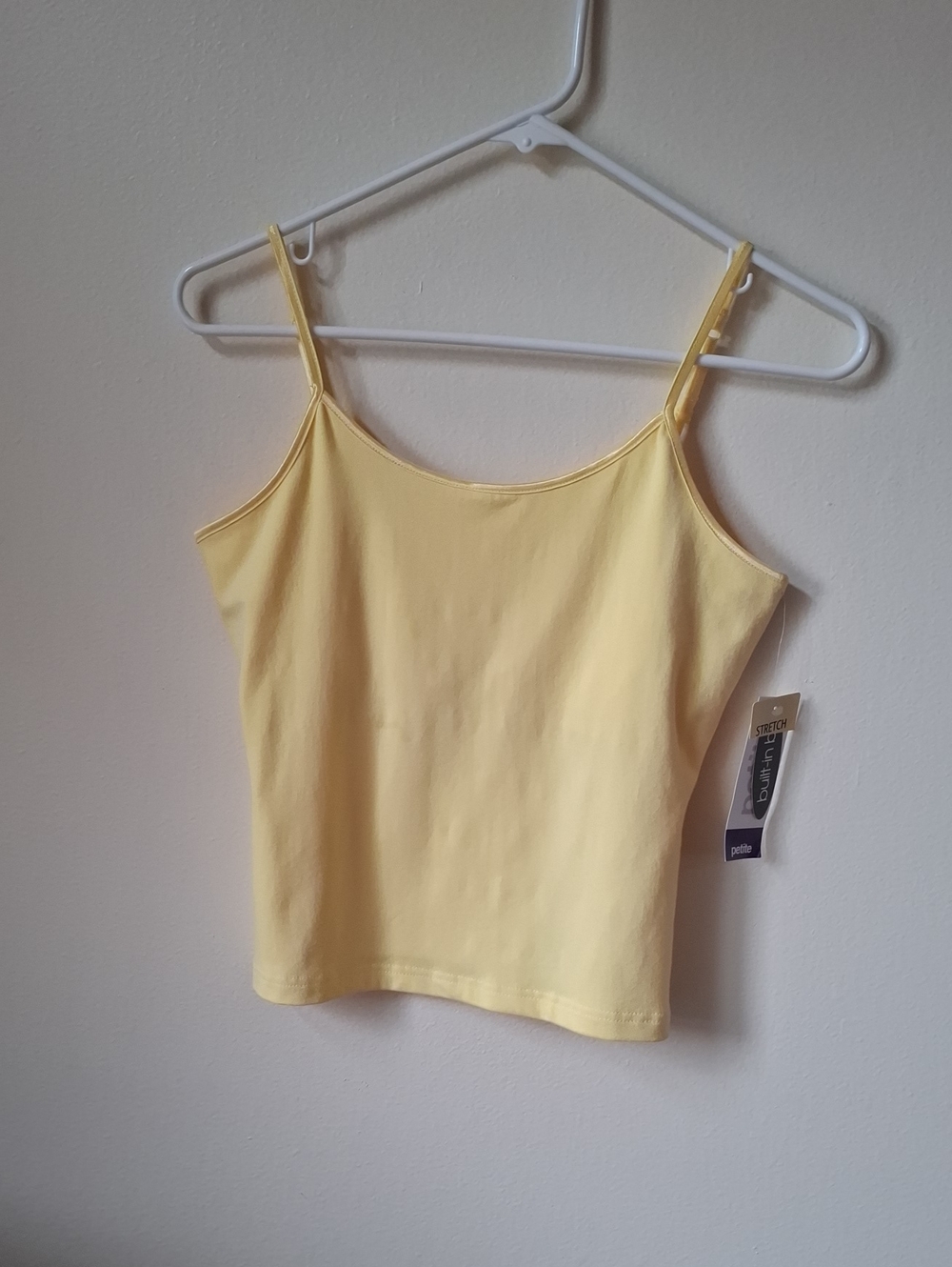 St John's Bay Petite Yellow Spaghetti Strap Tank Top Size PM New With Tags
